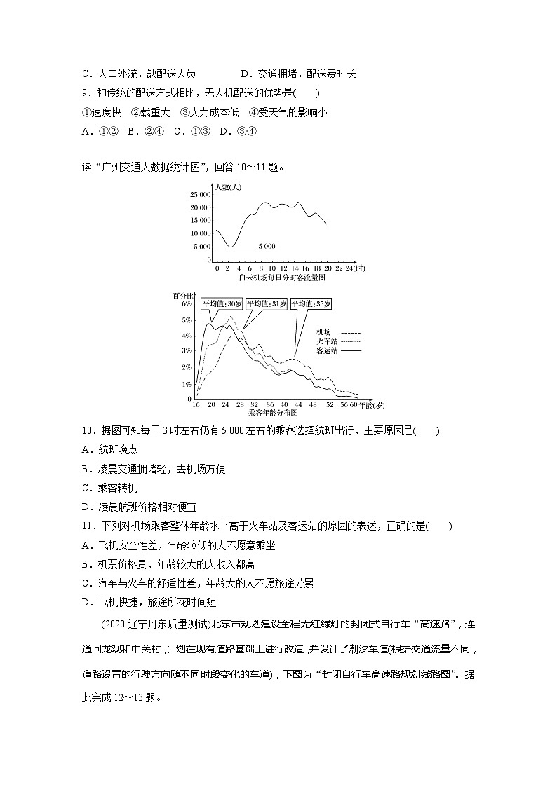 2022届高考地理一轮复习专题练习高频考点61  交通运输方式的选择和比较（解析版）03