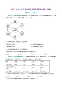 专题10 工业生产-五年（2017-2021）高考地理真题分项详解（浙江专用）（原卷版）无答案