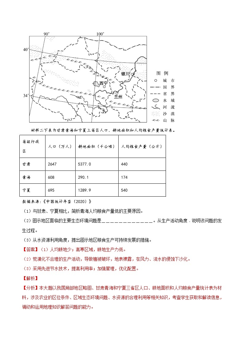 专题12 人类与地理环境的协调发展-五年（2017-2021）高考地理真题分项详解（浙江专用）（解析版）03