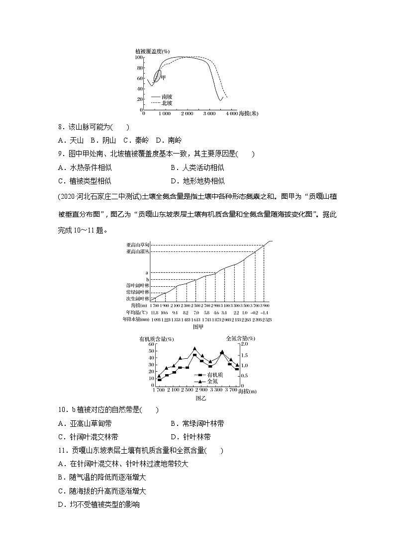 2022届高考地理一轮复习专题练习高频考点41  垂直地域分异规律（解析版）第3页