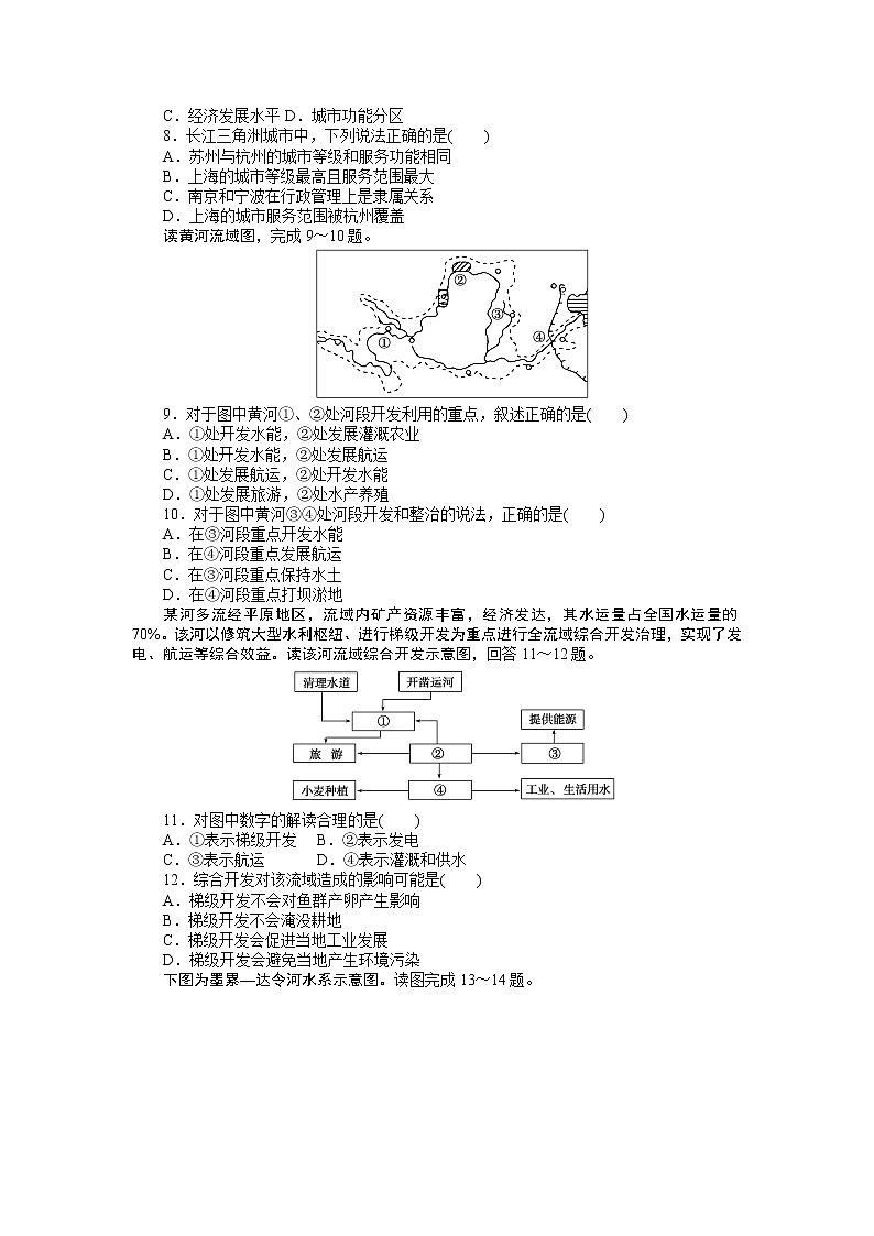 2021-2022学年新教材湘教版地理选择性必修二课时作业3.3　长江流域协作开发与环境保护+Word版含答案第2页