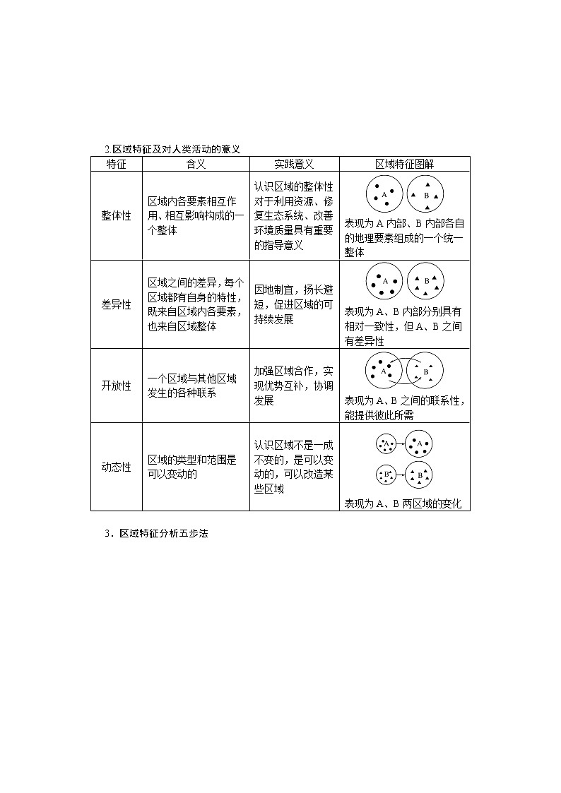 2021-2022学年新教材湘教版地理选择性必修二学案：1.1+区域及其类型+Word版含答案03