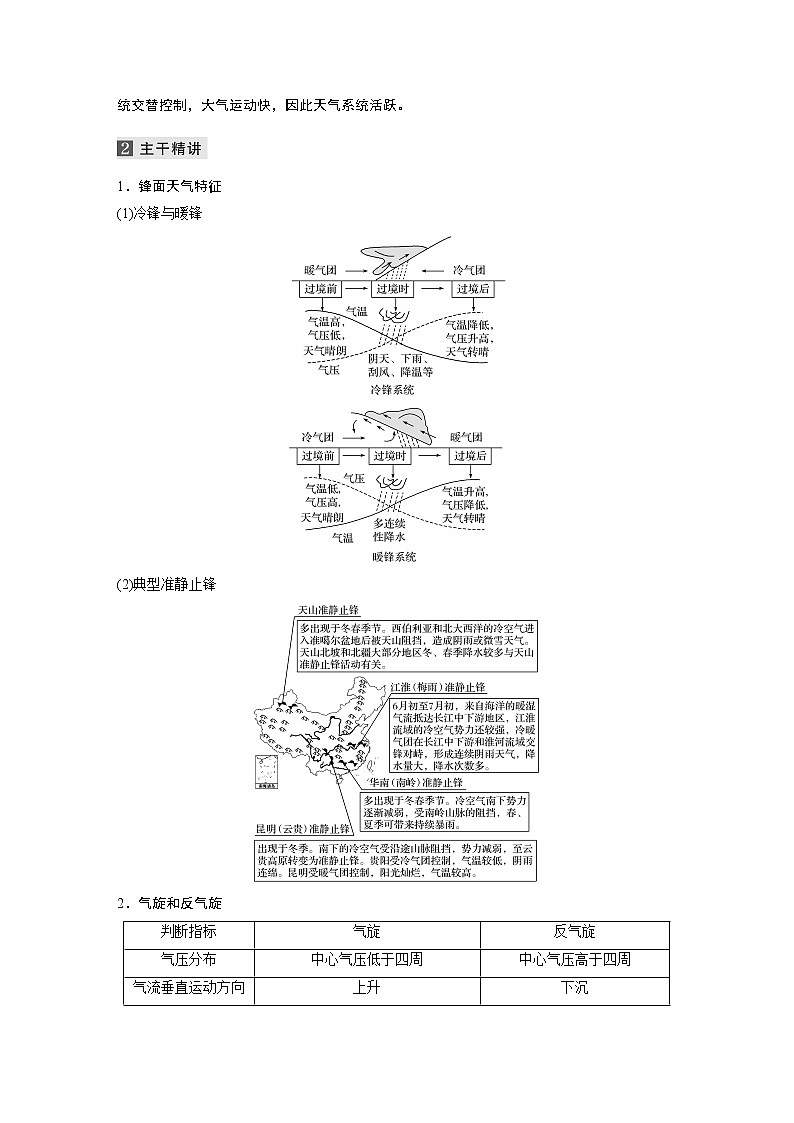 2022届高中地理二轮专题复习高考必练必备 专题二 考点5 天气系统学案第2页