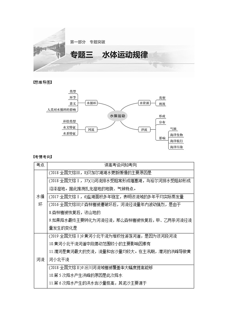 2022届高中地理二轮专题复习高考必练必备 专题三 考点1 水循环学案第1页