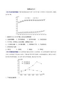 专题08人口-三年（2019-2021）高考地理真题分项汇编（全国通用）（原卷版）无答案