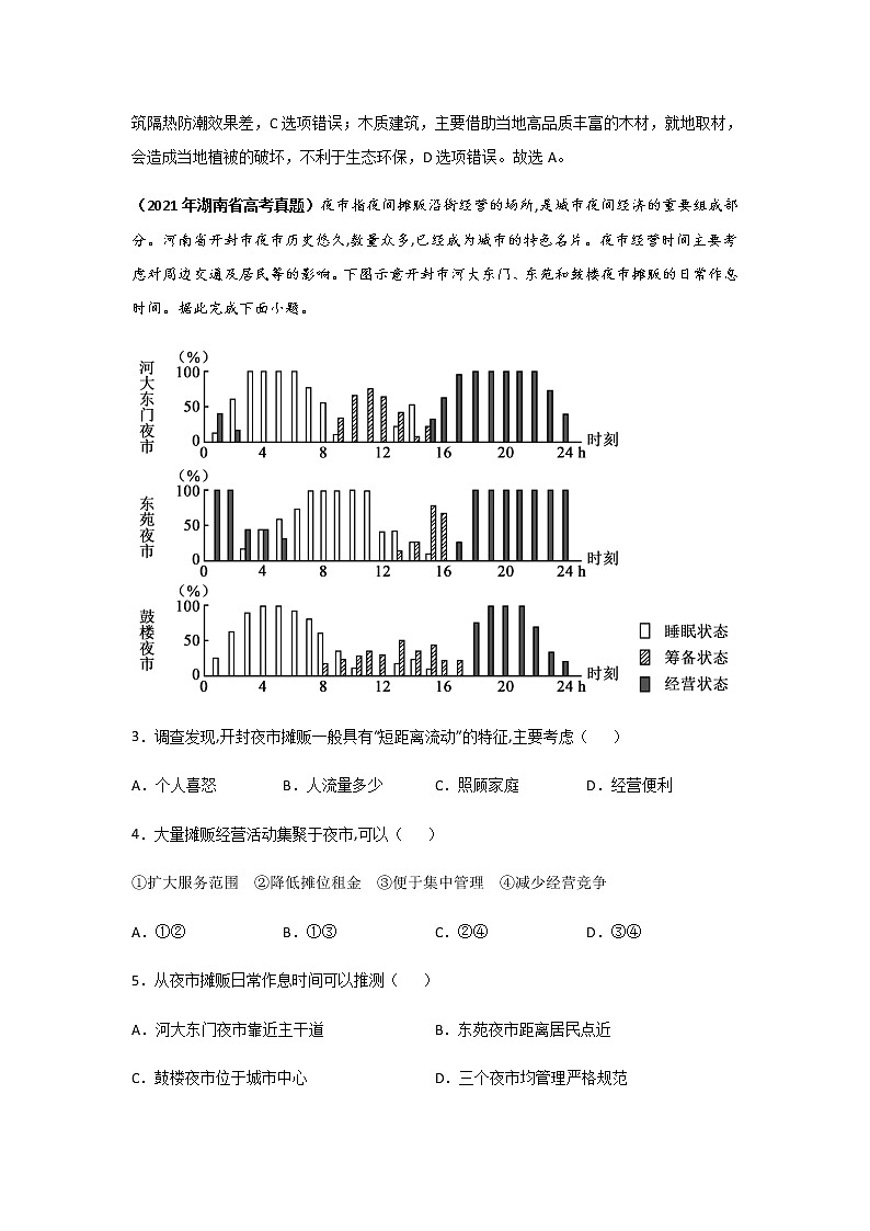高考（2019-2021）地理试题分项汇编——专题09 城市与乡村03