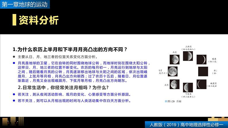 第一章地球的运动问题研究  人类是否需要人造月亮（精品课件）-高二地理同步精品备课（人教版2019选择性必修1）05