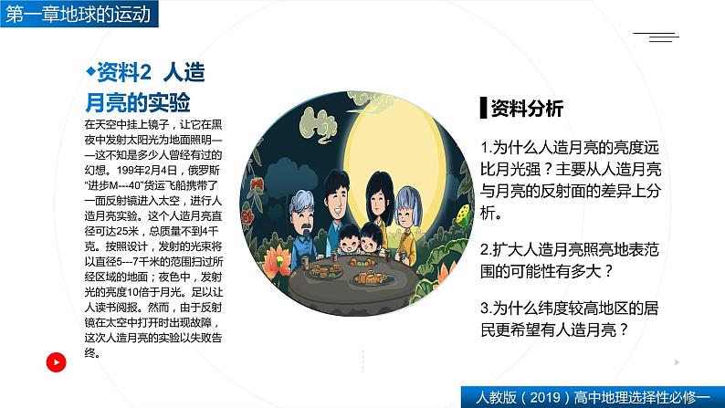 第一章地球的运动问题研究  人类是否需要人造月亮（精品课件）-高二地理同步精品备课（人教版2019选择性必修1）06