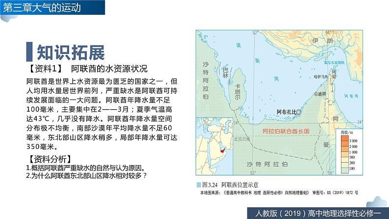 第三章大气的运动问题研究阿联酋“造山引雨”是否可行（精品课件）-高二地理同步精品备课（人教版2019选择性必修1）第4页