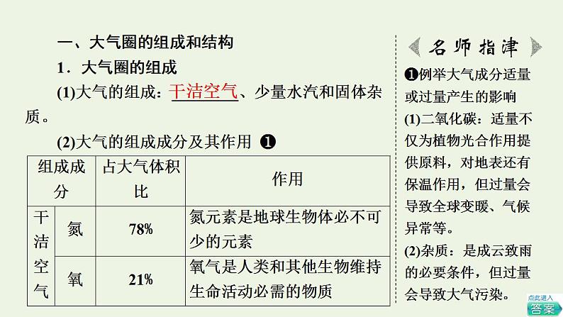 高考地理一轮复习第4章天气的成因与气候的形成第1节大气的组成与垂直分层大气受热过程与热力环流课件中图版第5页