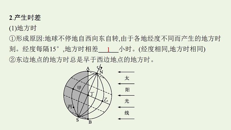 高考地理一轮复习第一章宇宙中的地球第五节地球的自转及其地理意义课件新人教版第7页