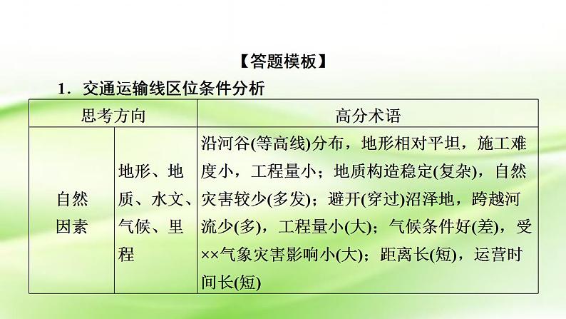 高考地理一轮复习答题规范9交通分析类课件新人教版第6页