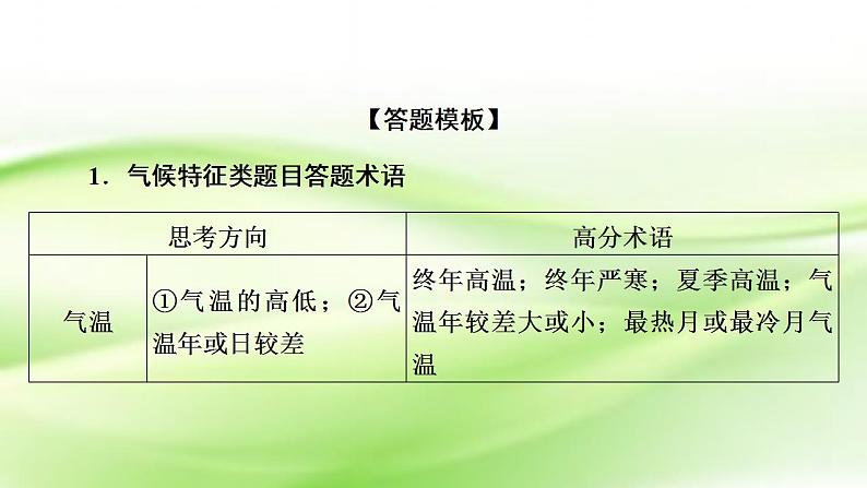 高考地理一轮复习答题规范2气候特征类课件新人教版06