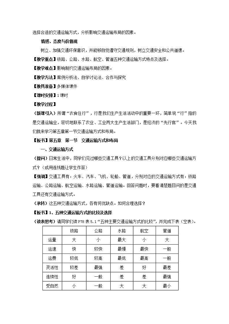 2021_2022学年高中地理第五章交通运输布局及其影响第一节交通运输方式和布局3教案新人教版必修2第2页