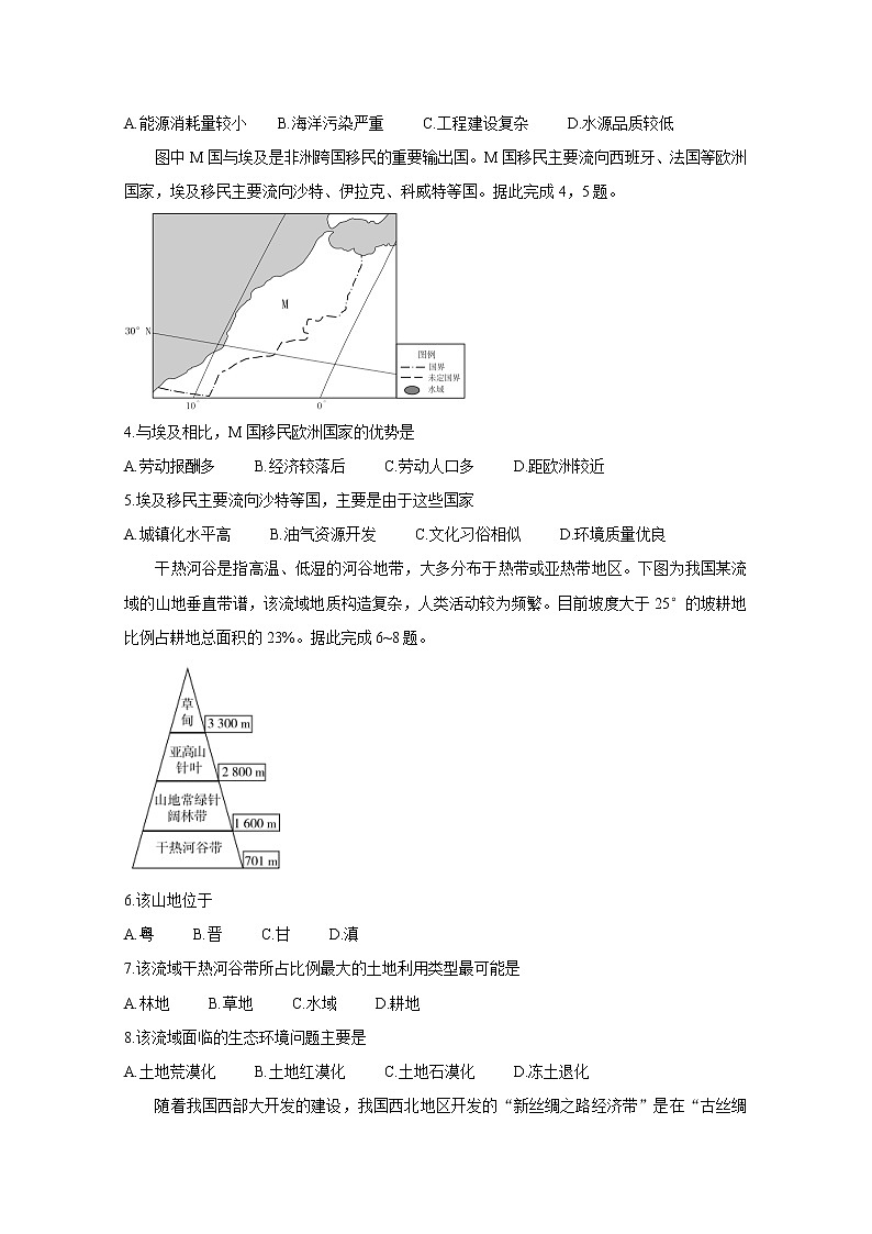 “超级全能生”2021届高三全国卷地区5月联考试题（乙卷）+地理+Word版含解析02