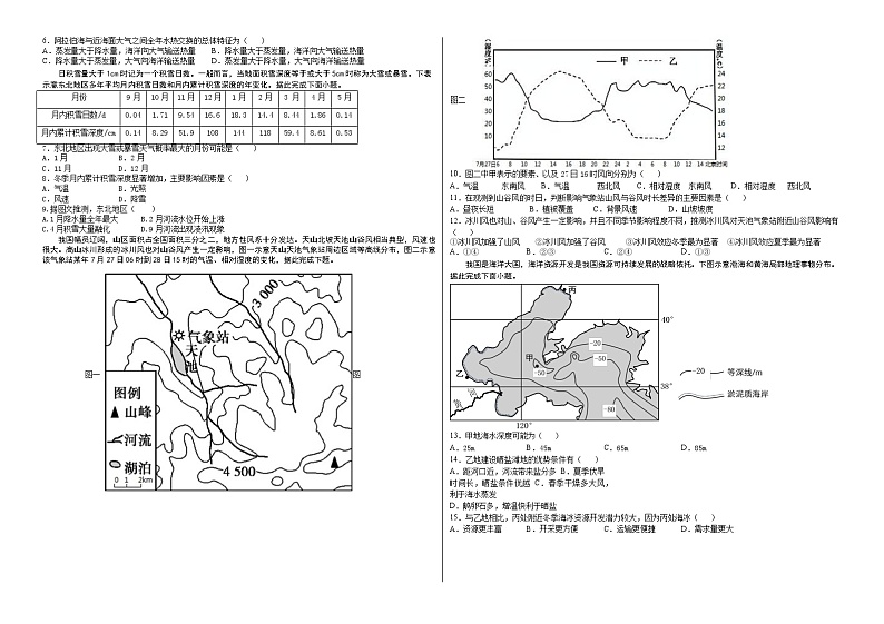 山东省“山东学情”2022届高三上学期10月联合考试地理试题A 含答案02