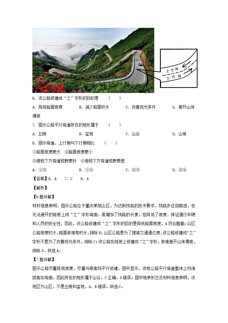 江西省南昌市2020届高三一模考试文综地理试题+Word版含解析03