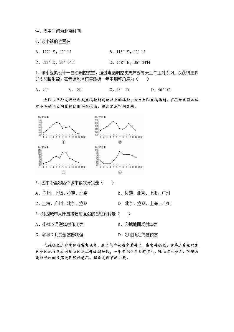 安徽省六安一中、阜阳一中、合肥八中等校2022届高三上学期10月联考地理试题 含答案第2页