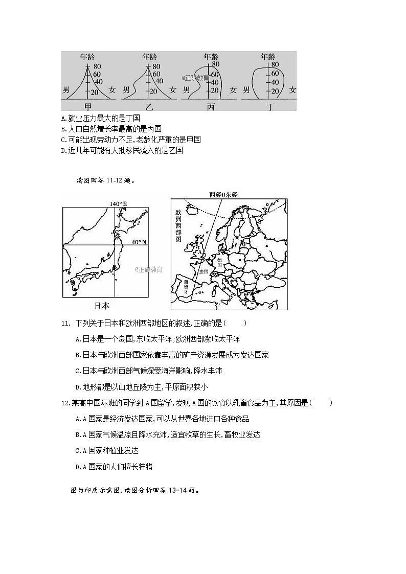 黑龙江省巴彦县第三高级中学2020-2021学年高二上学期期中考试地理【试卷+答案】03