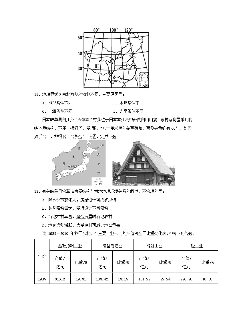 西藏自治区拉萨中学2021-2022学年高二上学期第一次月考文综地理试题 含答案03