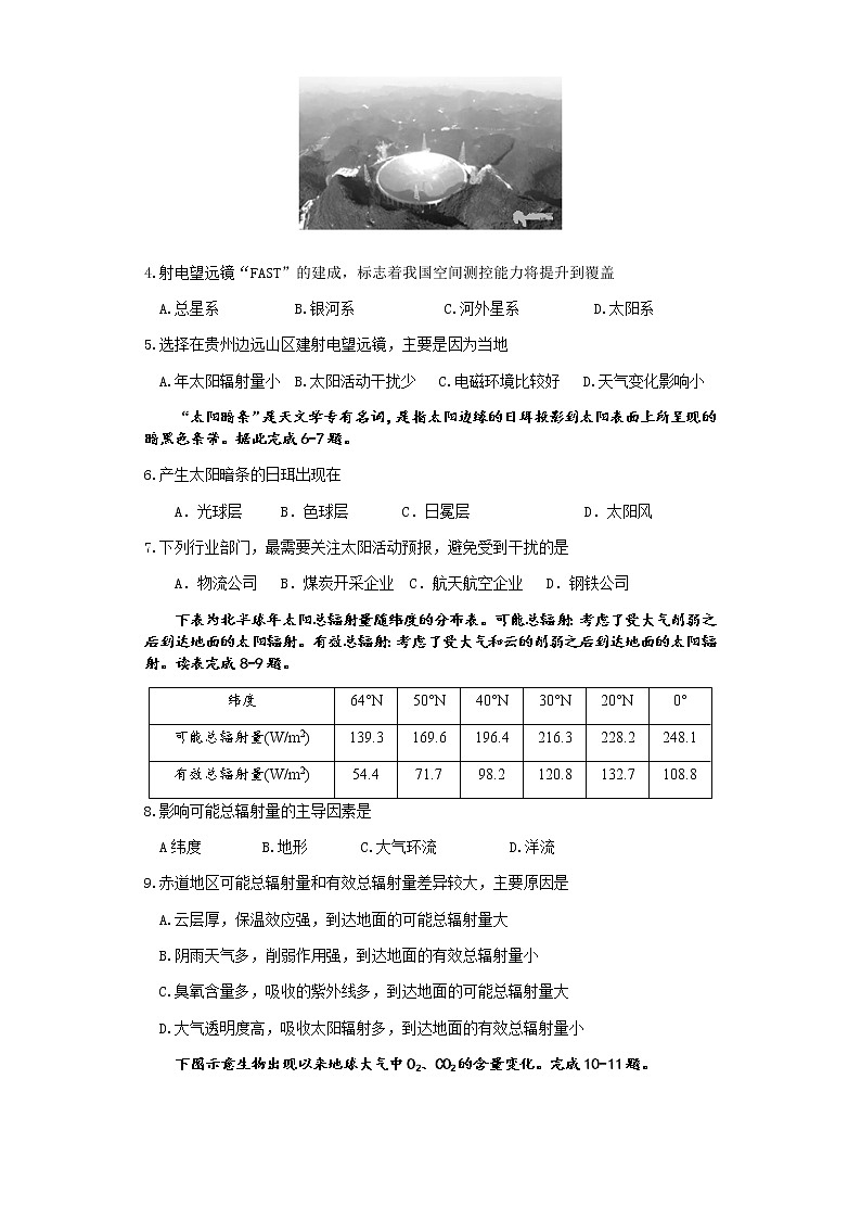 福建省南安市侨光中学2021-2022学年高一上学期第一次阶段考地理试题 含答案02