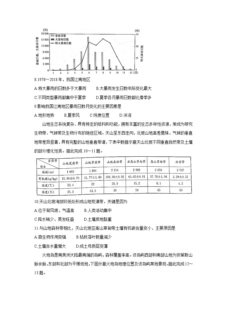 河南省部分名校2022届高三上学期10月质量检测地理含答案03