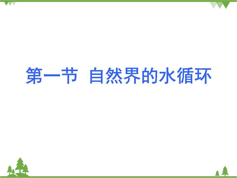 人教版地理必修一  3.1 自然界的水循环 课件第1页