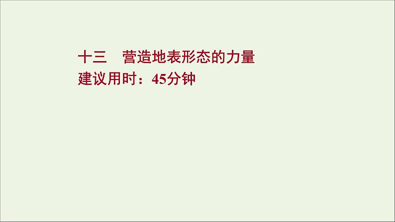 高考地理一轮复习课时作业十三营造地表形态的力量课件第1页