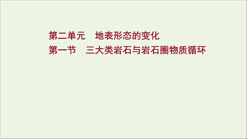 高考地理一轮复习第二单元地表形态的变化第一节三大类岩石与岩石圈物质循环课件第1页