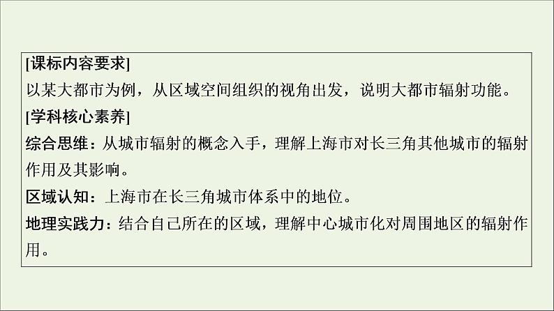 高考地理一轮复习第11单元区域联系与区域发展第1节大都市辐射对区域发展的影响__以上海市为例课件鲁教版02