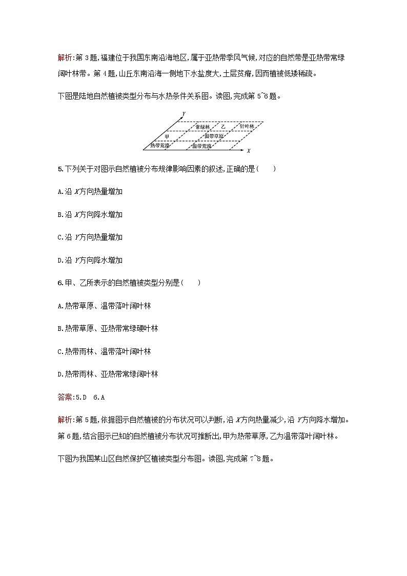 高考地理一轮复习课时规范练14自然地理环境的差异性含解析新人教版03