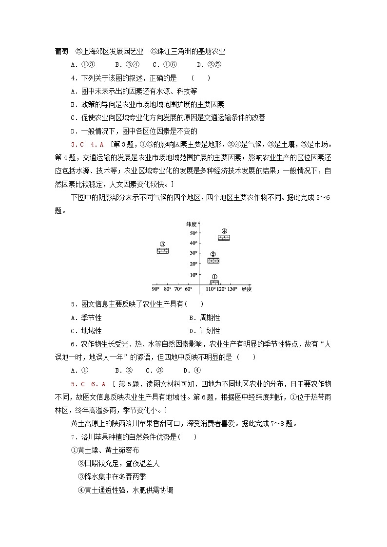 高中地理课后练习7农业区位因素及其变化含解析新人教版必修第二册02