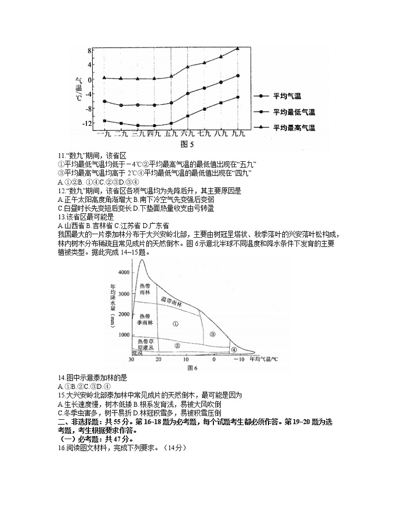 河北省唐山市2021届高三下学期3月第一次模拟考试地理试题+Word版含答案第3页