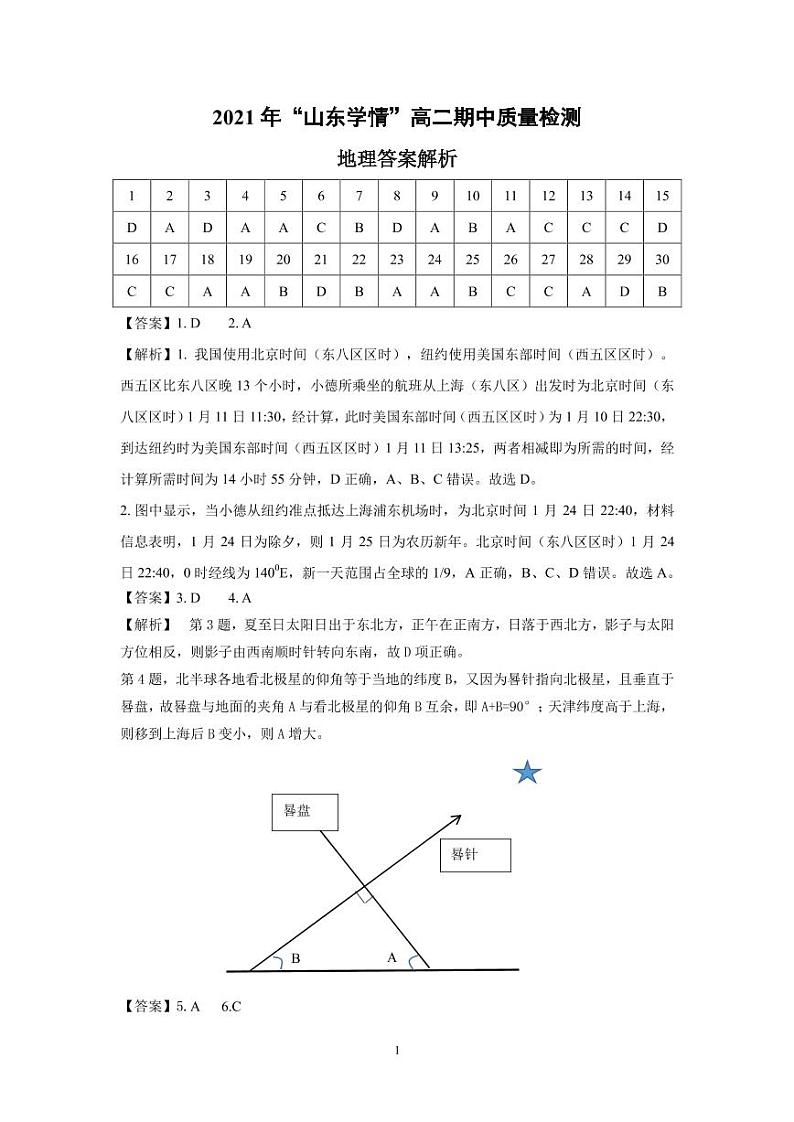 鍦扮悊绛旀第1页