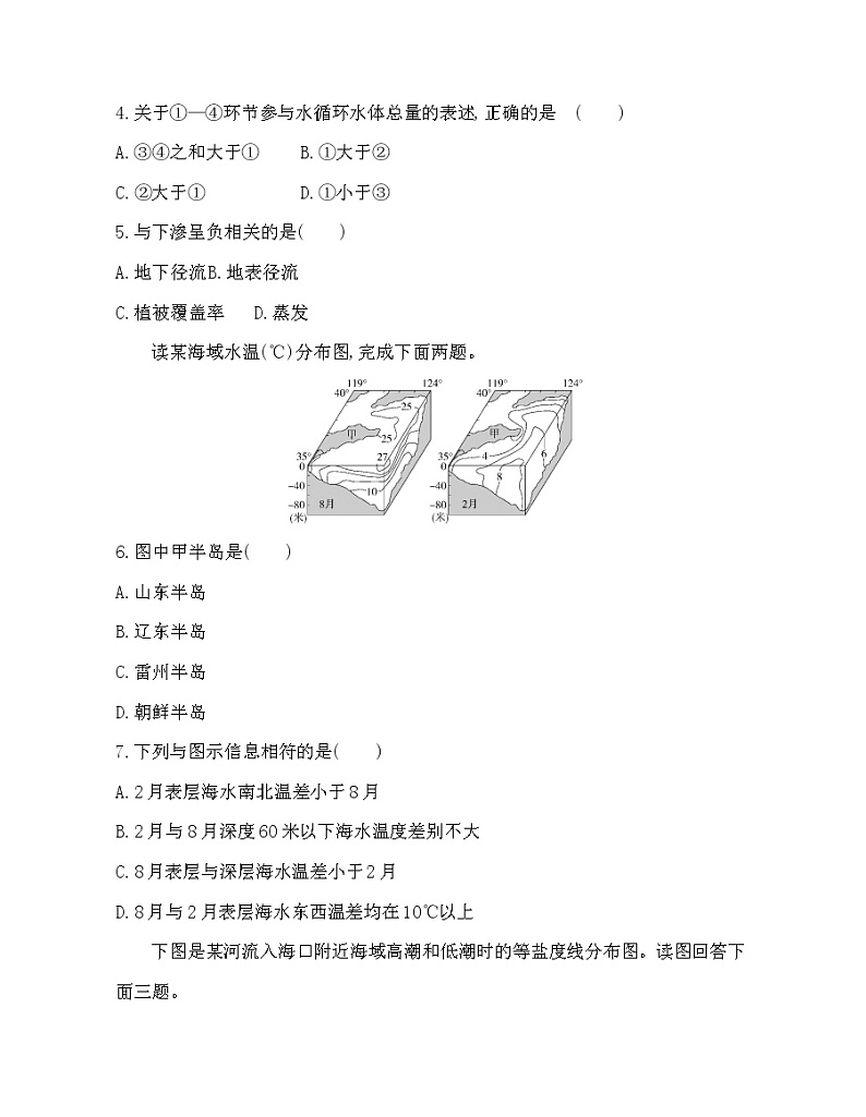 第四章 地球上的水达标检测02