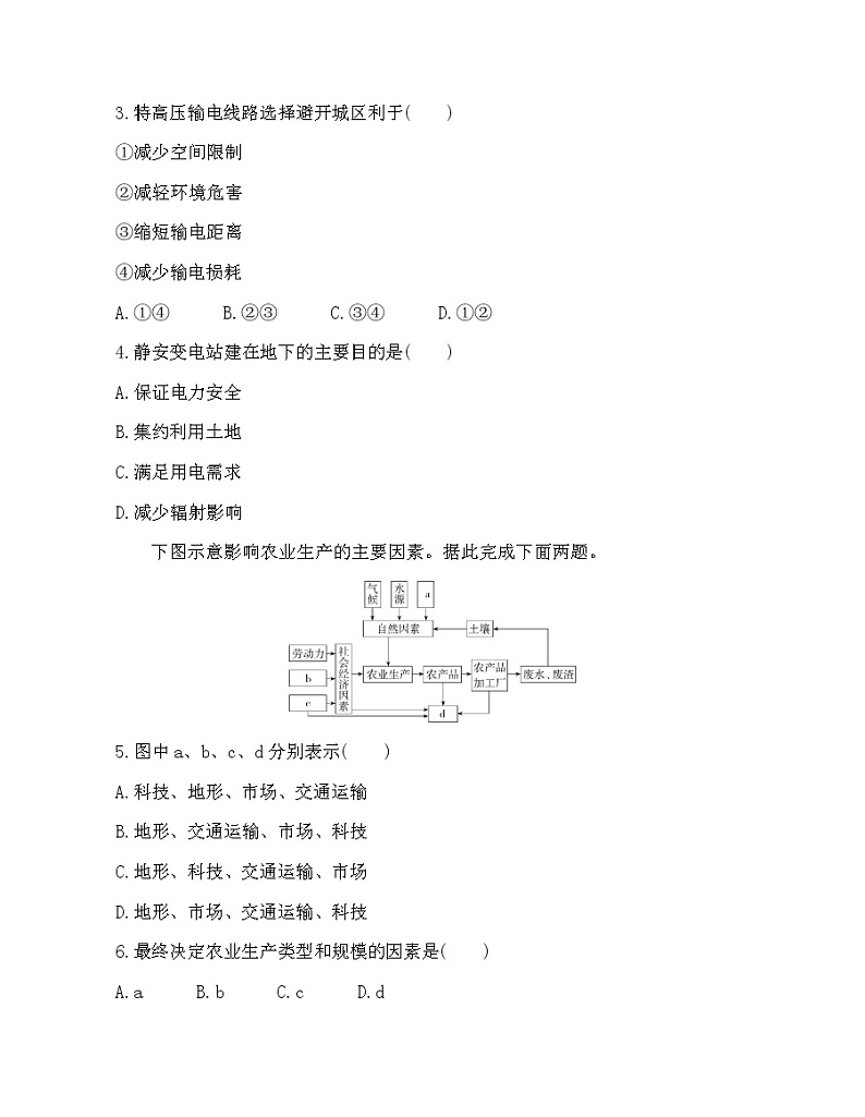 第三章 产业区位选择达标检测02