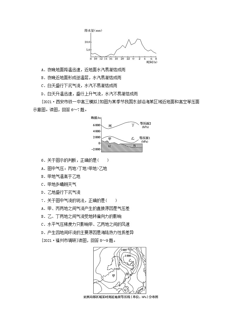 统考版2022届高考地理一轮复习综合集训9热力环流与大气的水平运动含解析第2页