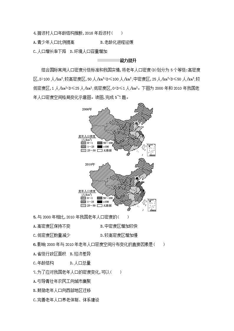 2022高考地理一轮复习课时规范练16人口增长分布与人口合理容量含解析新人教版第2页