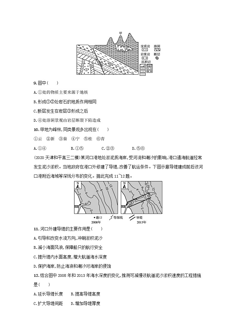 2022高考地理一轮复习课时规范练13山地的形成与河流地貌的发育含解析新人教版03