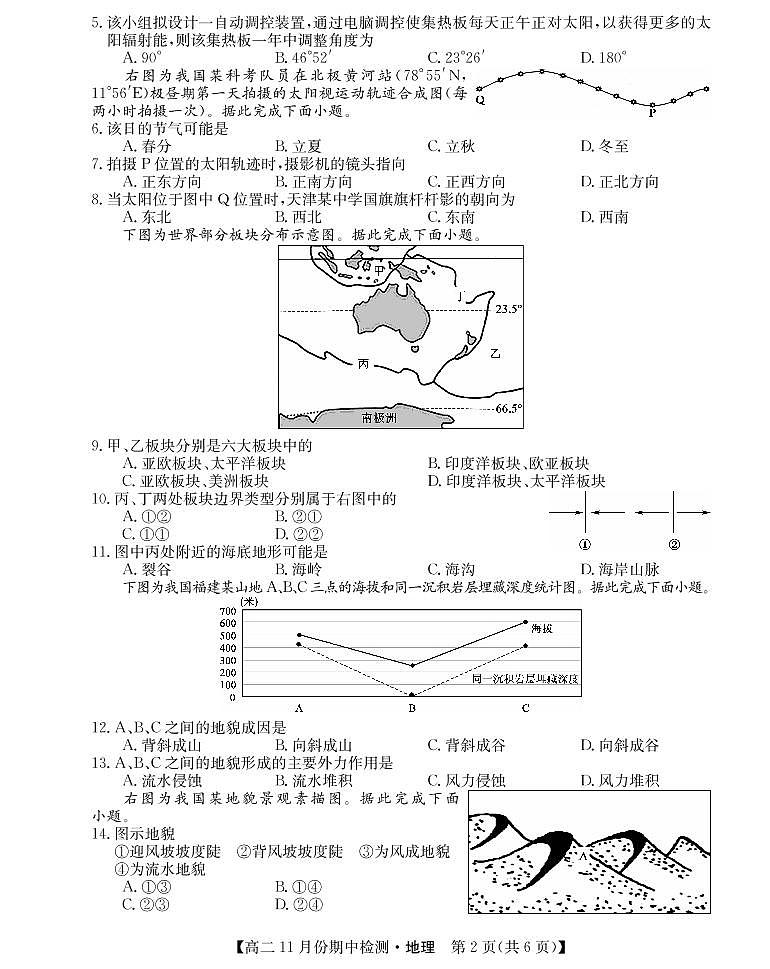山西省运城市教育发展联盟2021-2022学年高二上学期11月期中检测地理试题第2页