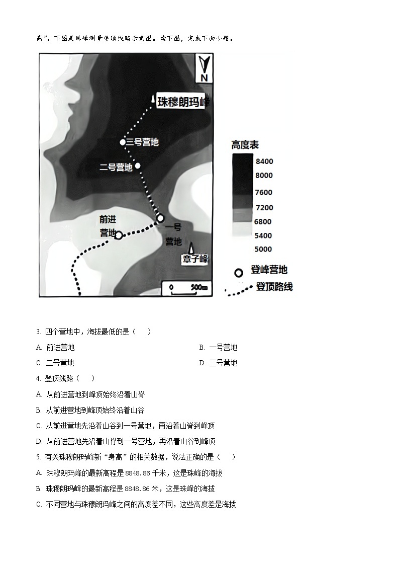 精品解析：2021年广东省揭阳市揭西县中考模拟地理试题02