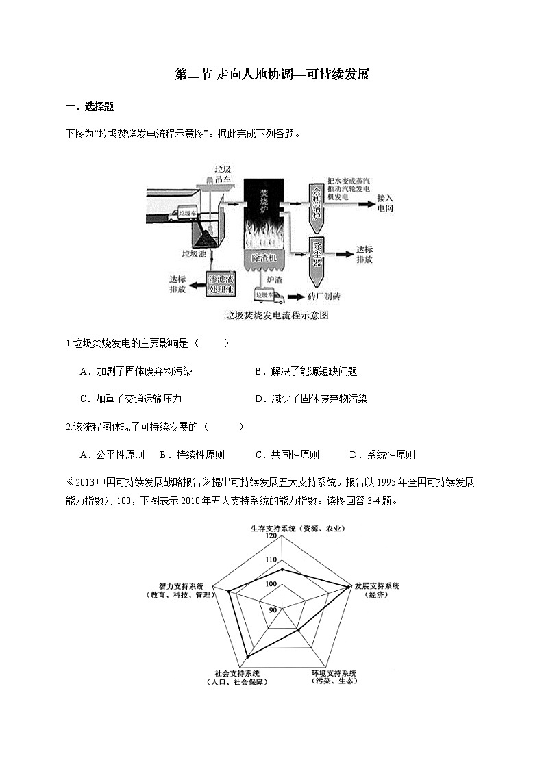5.2 走向人地协调之可持续发展 同步练习——高中地理人教版（2019）必修第二册01