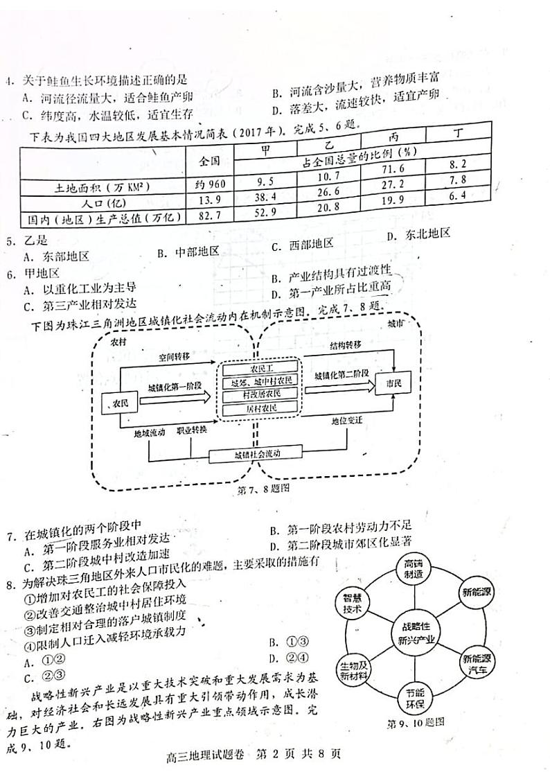 浙江省杭州地区（含周边）重点中学2021-2022学年高三上学期期中考试地理试题第2页