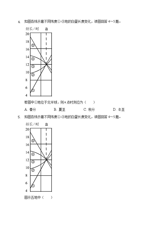 2020-2021学年河北省张家口宣化一中高一上学期期末考试地理试卷（word版含答案）02