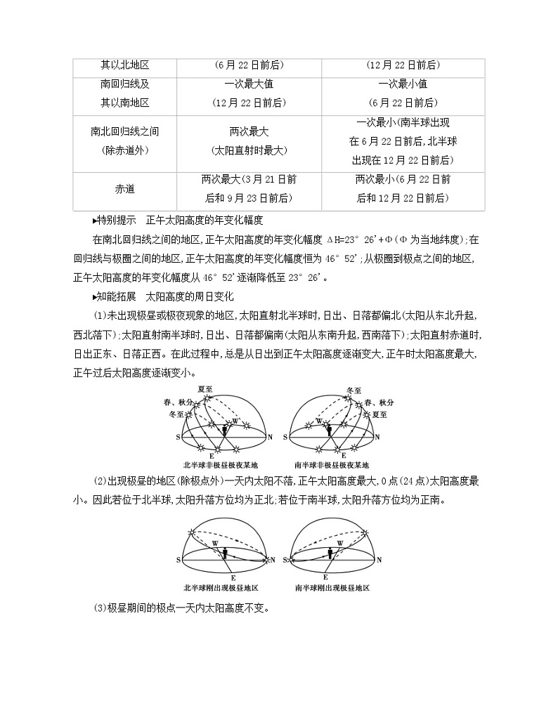 第四讲　地球的公转(二)——正午太阳高度的变化、四季与五带学案03