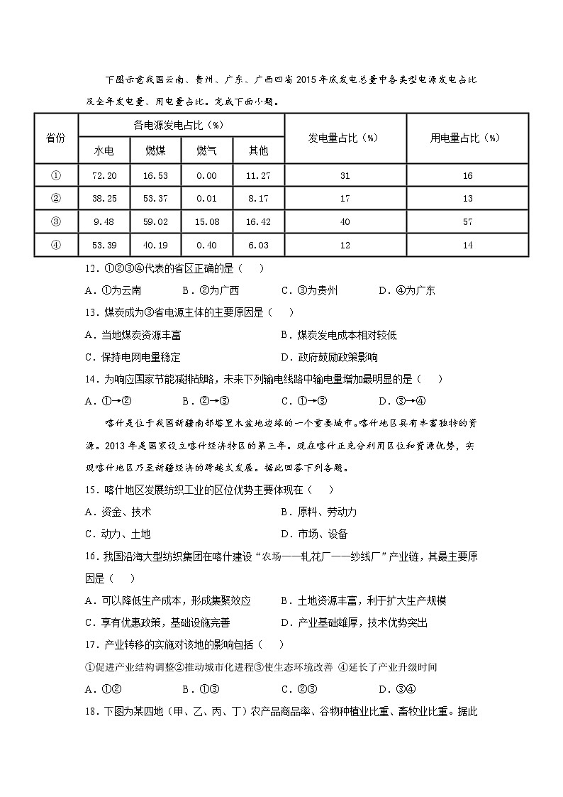2021-2022学年甘肃省天水市一中高二上学期冬季学考模拟考试（一）地理试题 word版含答案第3页