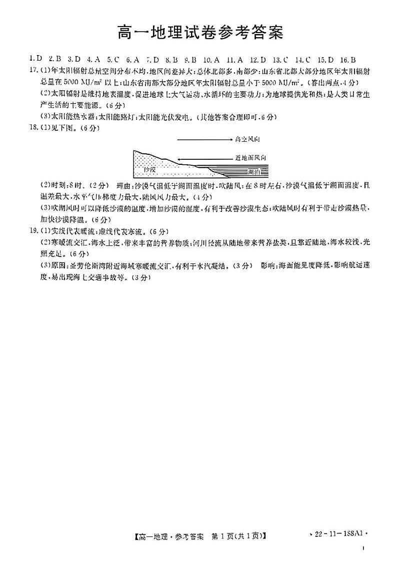 江西省11名校联盟2021-2022学年高一上学期12月月考地理试题扫描版含答案01