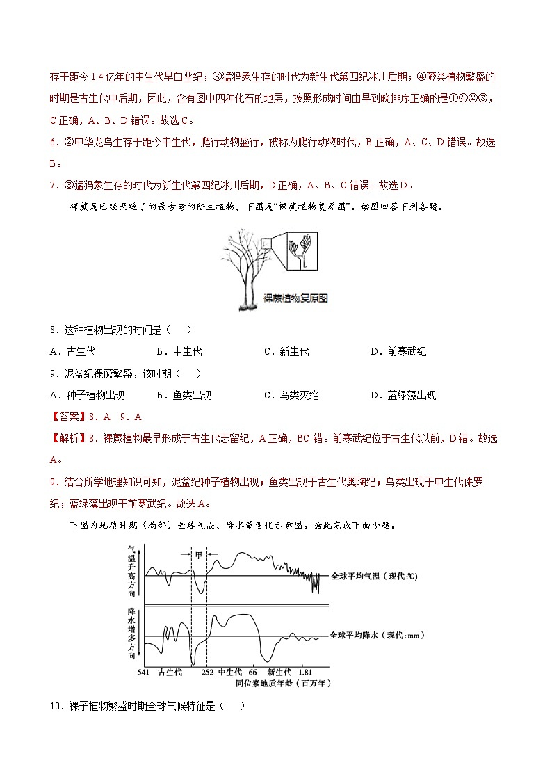 1.2 地球的形成与演化（同步练习）鲁教版地理2019必修第一册）03
