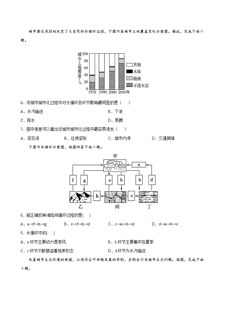 2.2.1 水圈组成与水循环（同步练习）鲁教版地理2019必修第一册）02