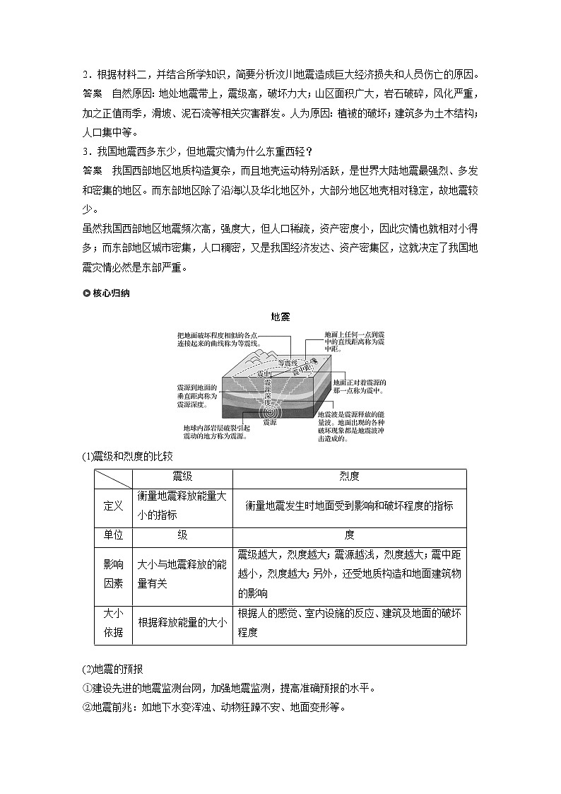 2021-2022学年高中地理新人教版必修第一册 第6章 第2节 地质灾害 教案第3页